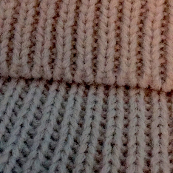 Beige knitted cropped turtle neck sweater. - Picture 2 of 4